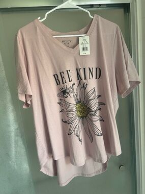 Kohl's Mighty Fine Bee Kind V-Neck Tee — Light Pink
